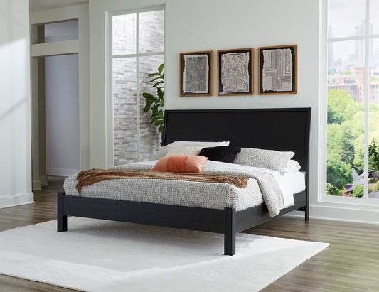 Danziar Black Queen Panel Bed