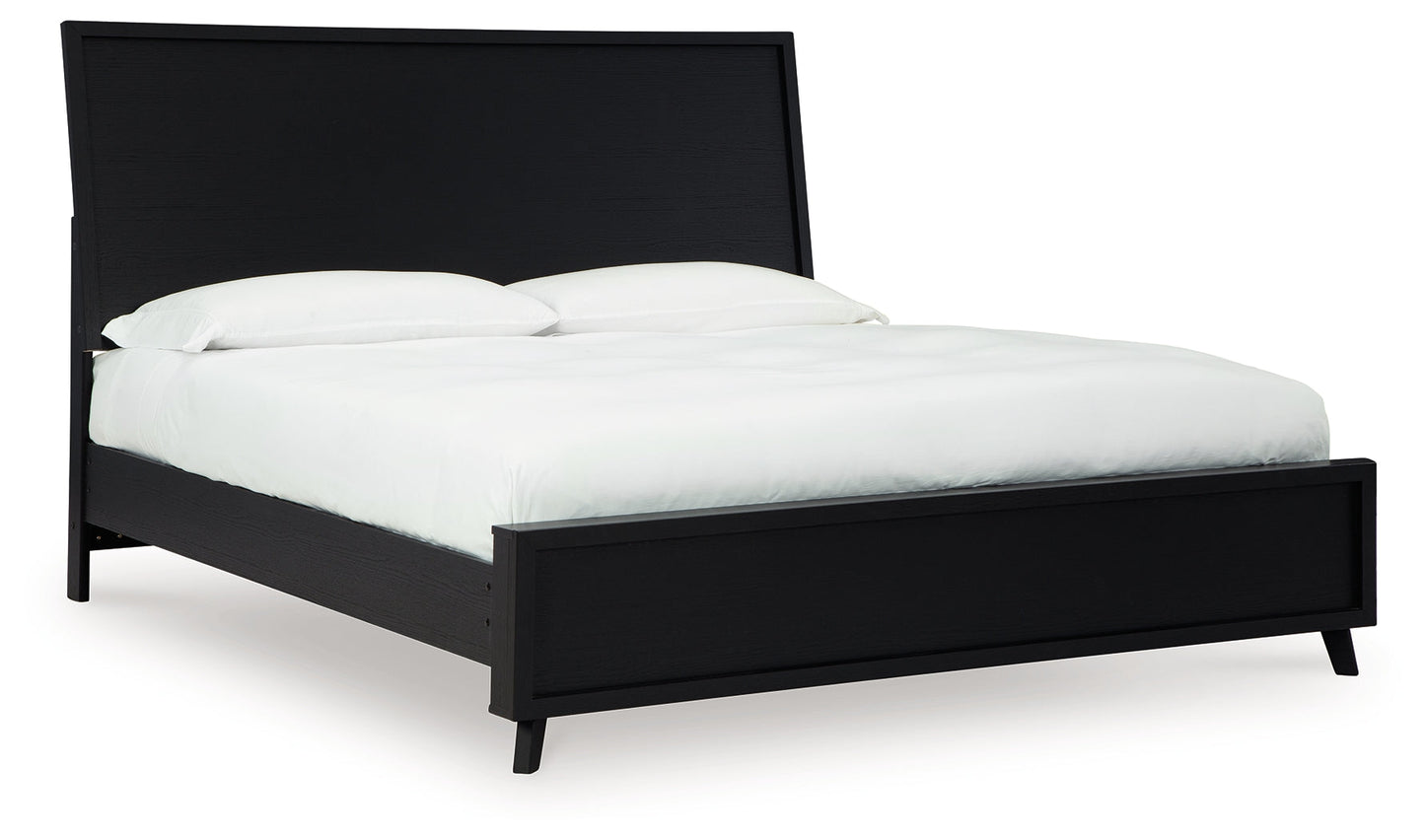 Danziar Black Queen Panel Bedroom Set with Dresser and Nightstand