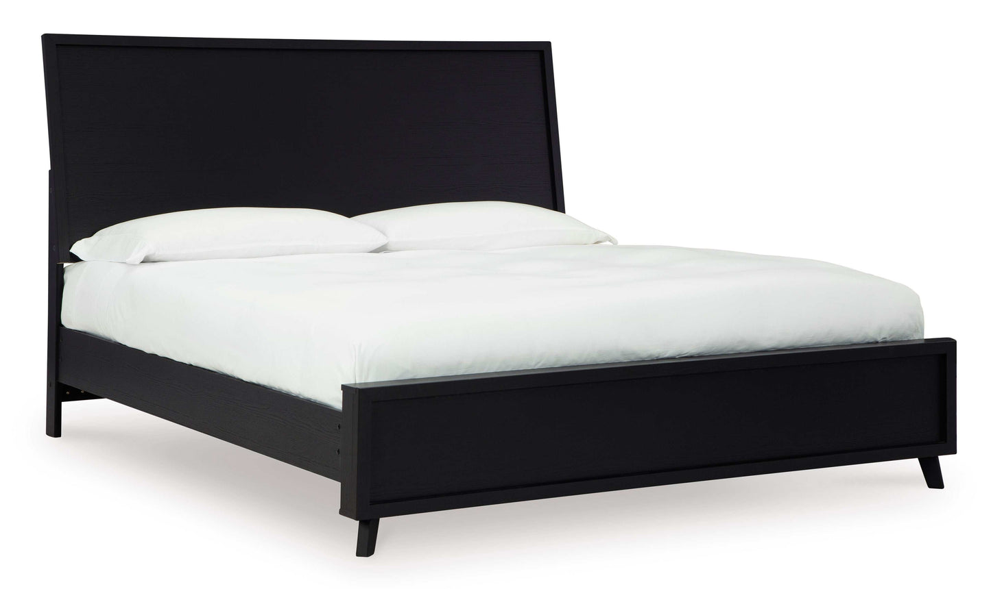 Danziar Black King Panel Bed
