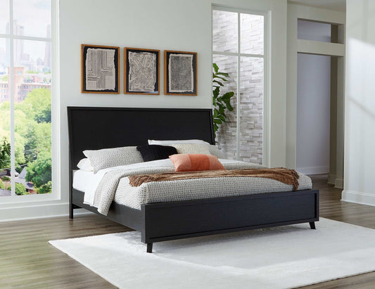 Danziar Black King Panel Bed
