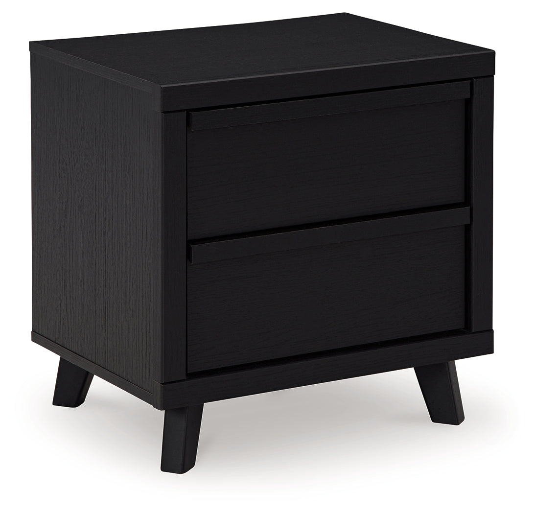 Danziar Black Queen Panel Bedroom Set with Dresser and Nightstand