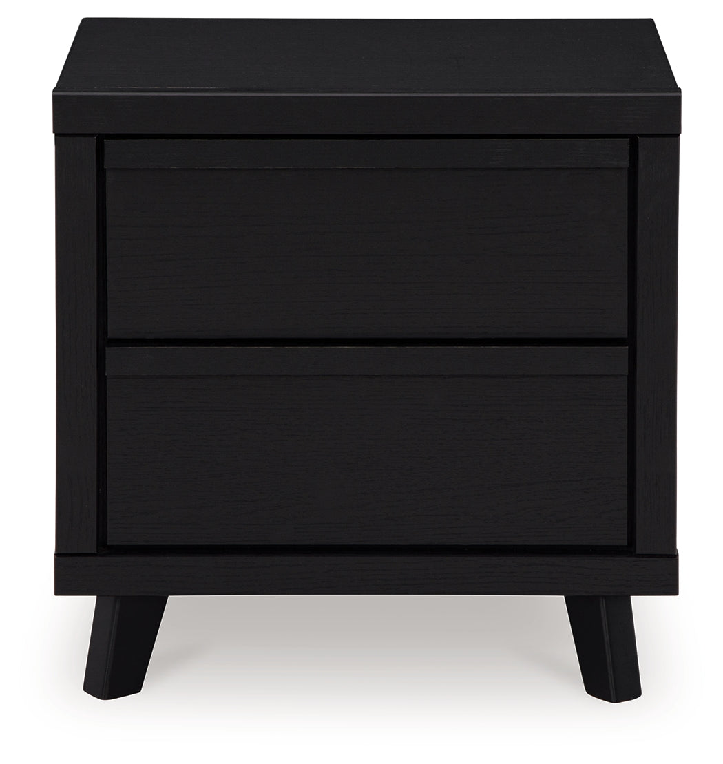 Danziar Black Queen Panel Bedroom Set with Dresser and Nightstand