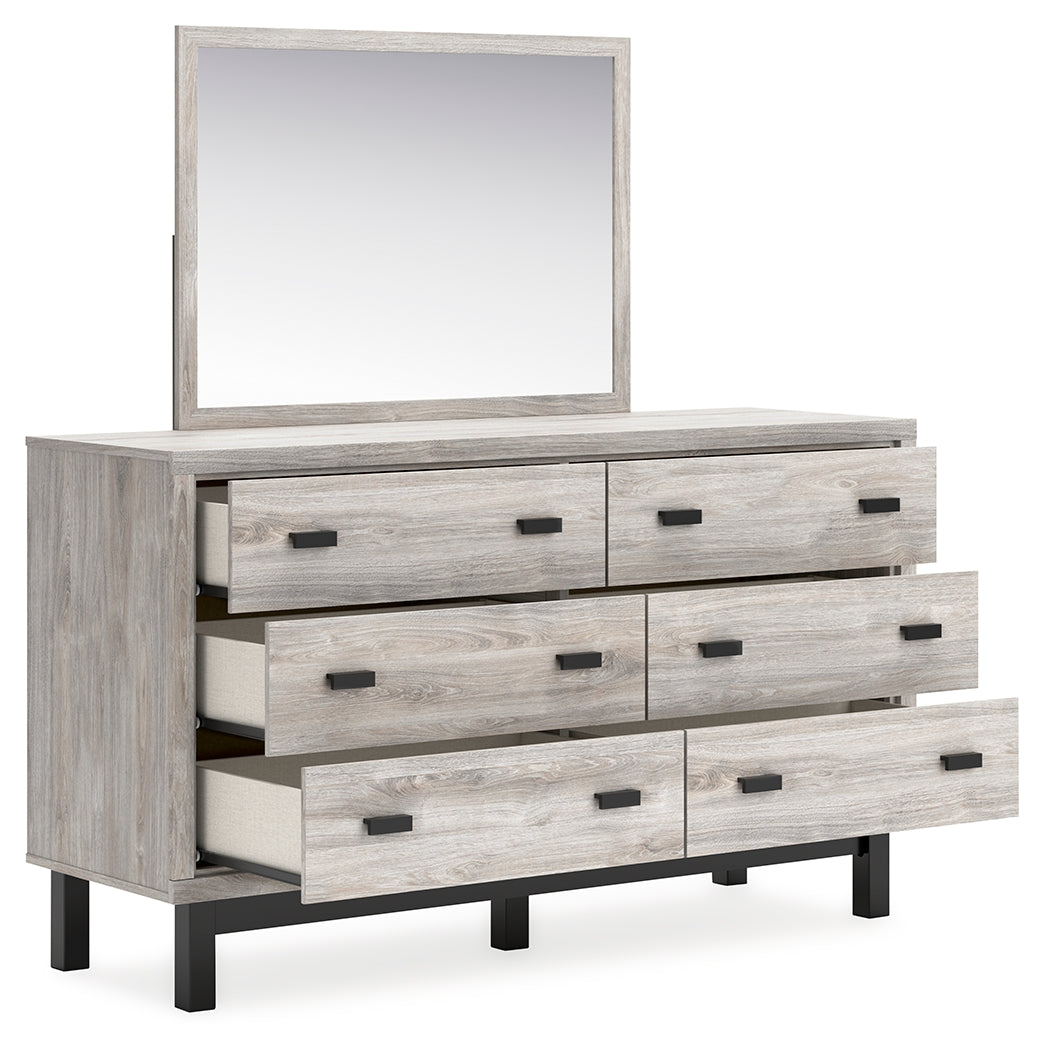 Vessalli Gray Dresser and Mirror