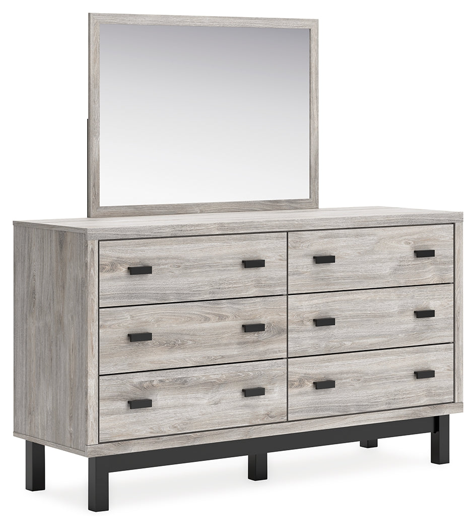 Vessalli Gray Dresser and Mirror