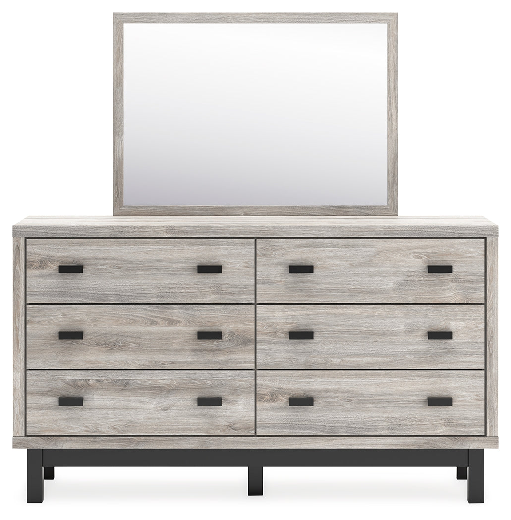 Vessalli Gray Dresser and Mirror