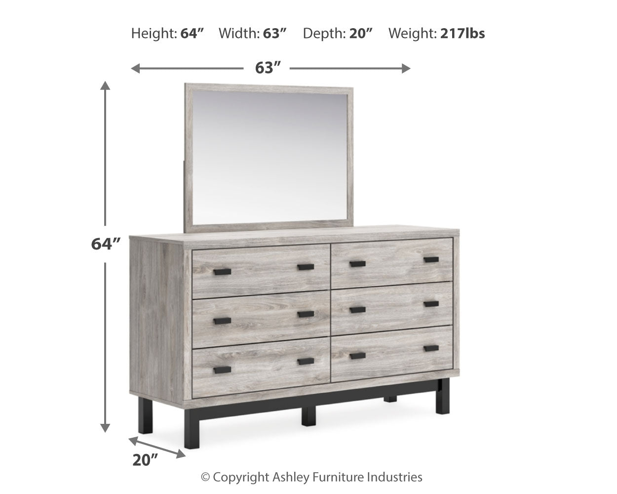 Vessalli Queen Panel Headboard, Dresser and Mirror