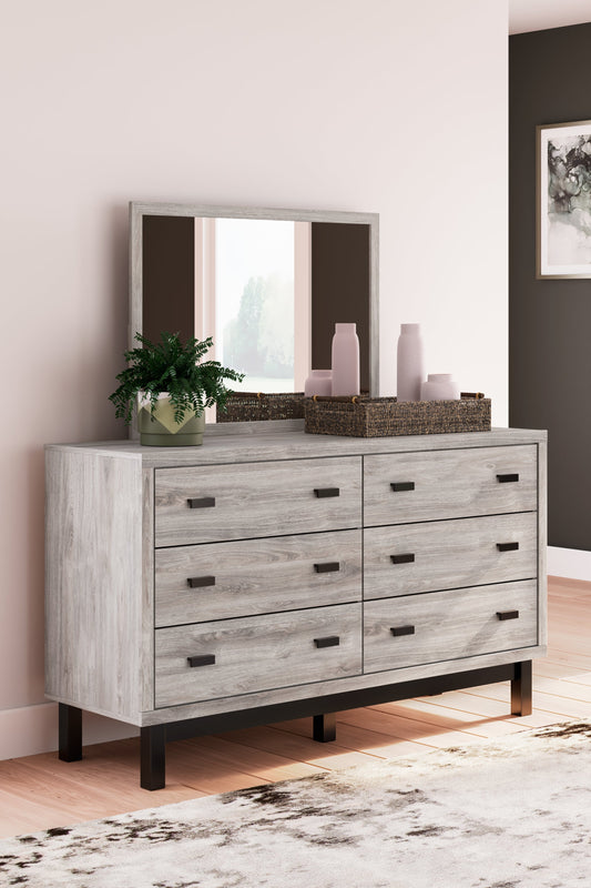 Vessalli Gray Dresser and Mirror