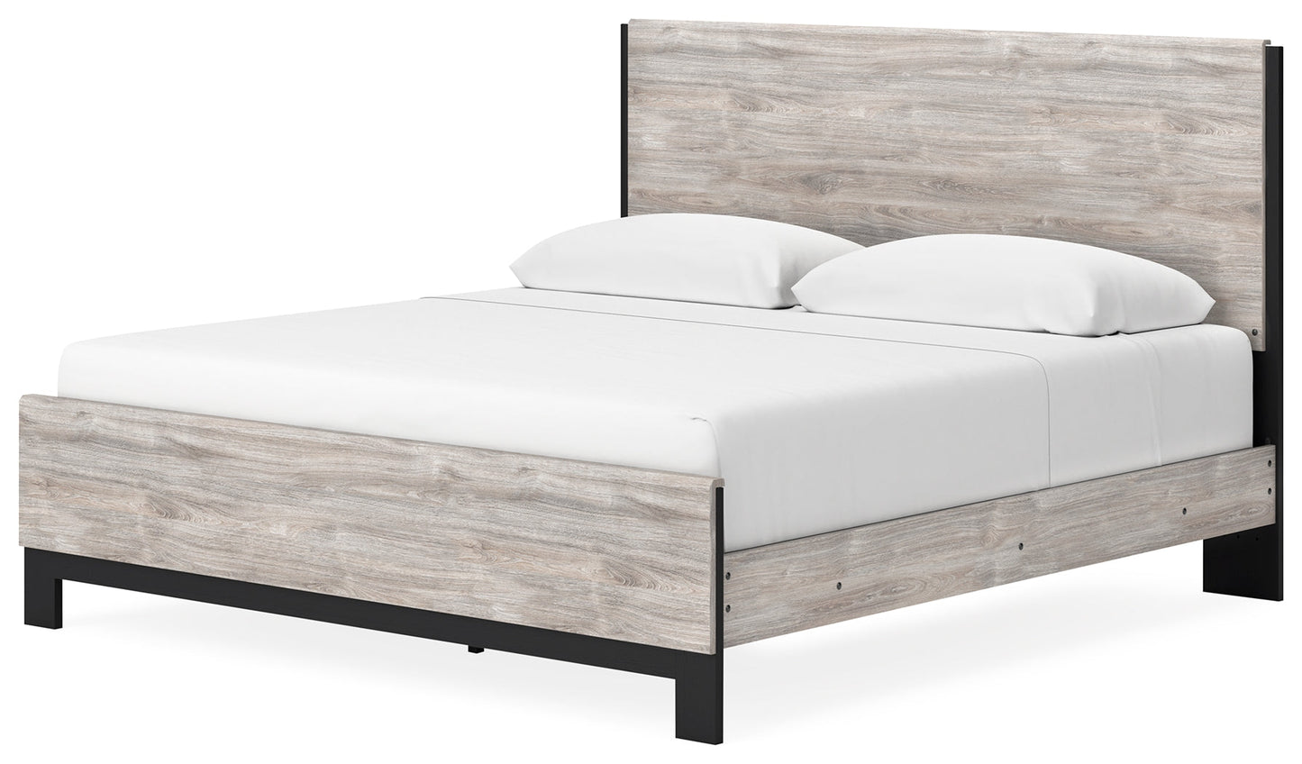 Vessalli Gray King Panel Bed