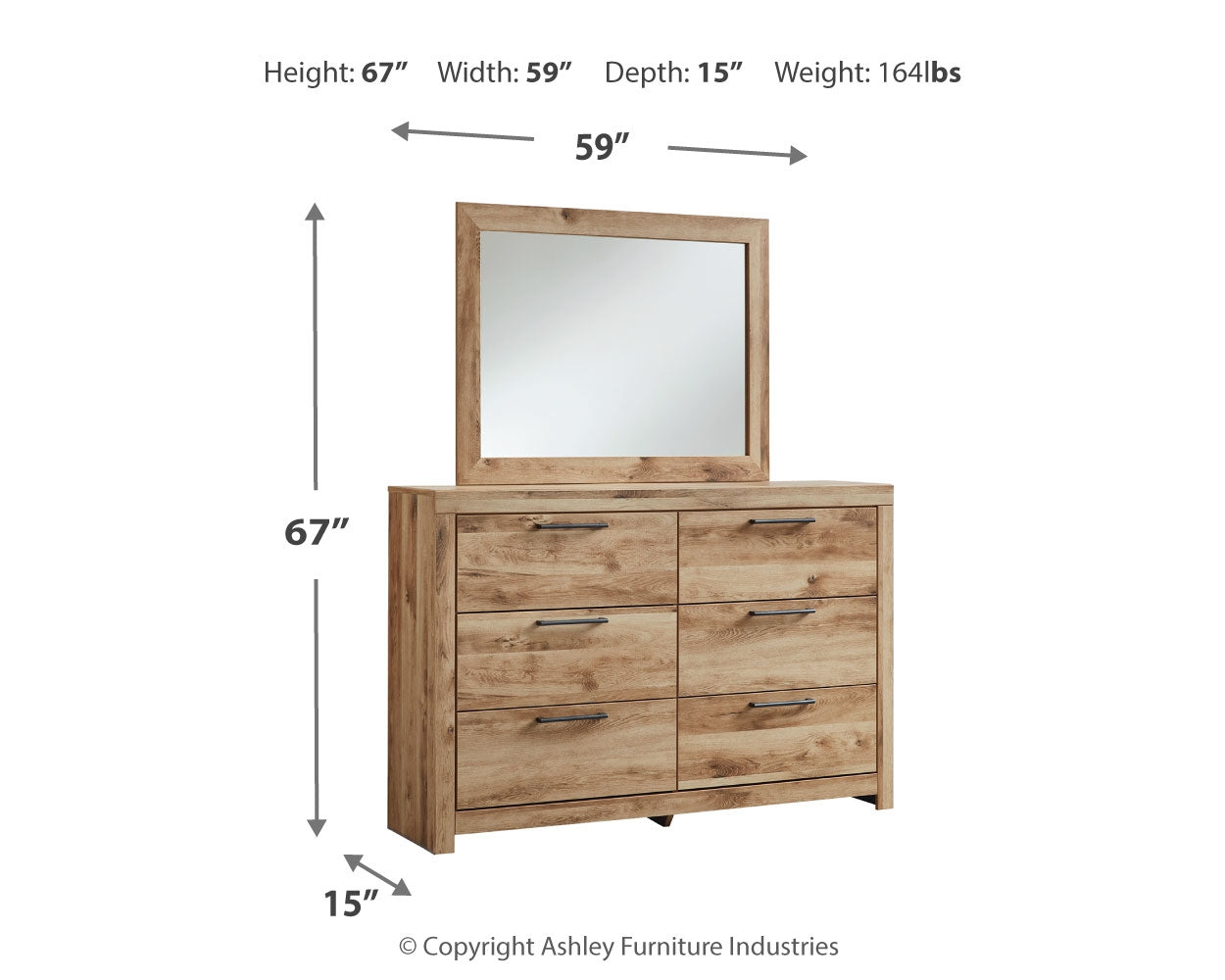 Hyanna Twin Panel Headboard, Dresser and Mirror