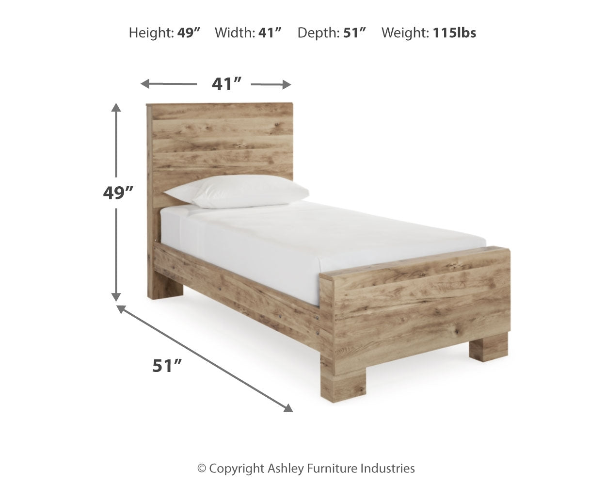 Hyanna Tan Brown Twin Panel Bedroom Set with Dresser and Mirror