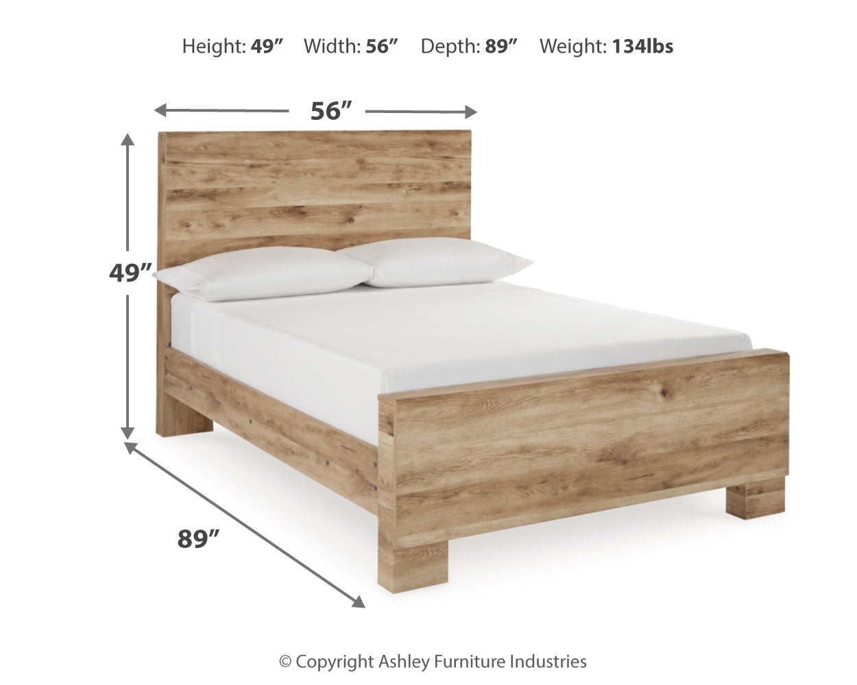 Hyanna Tan Brown Full Panel Bedroom Set with Dresser and Mirror