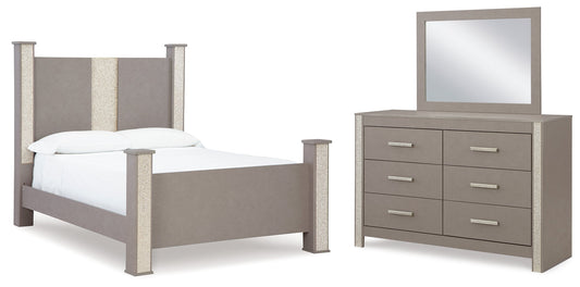 Surancha Queen Poster Bedroom Set with Dresser and Mirror