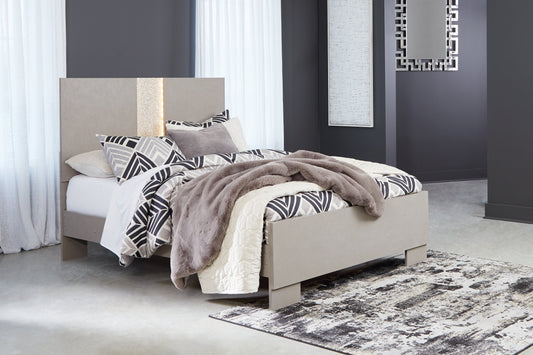 Surancha Gray Queen Panel Bed