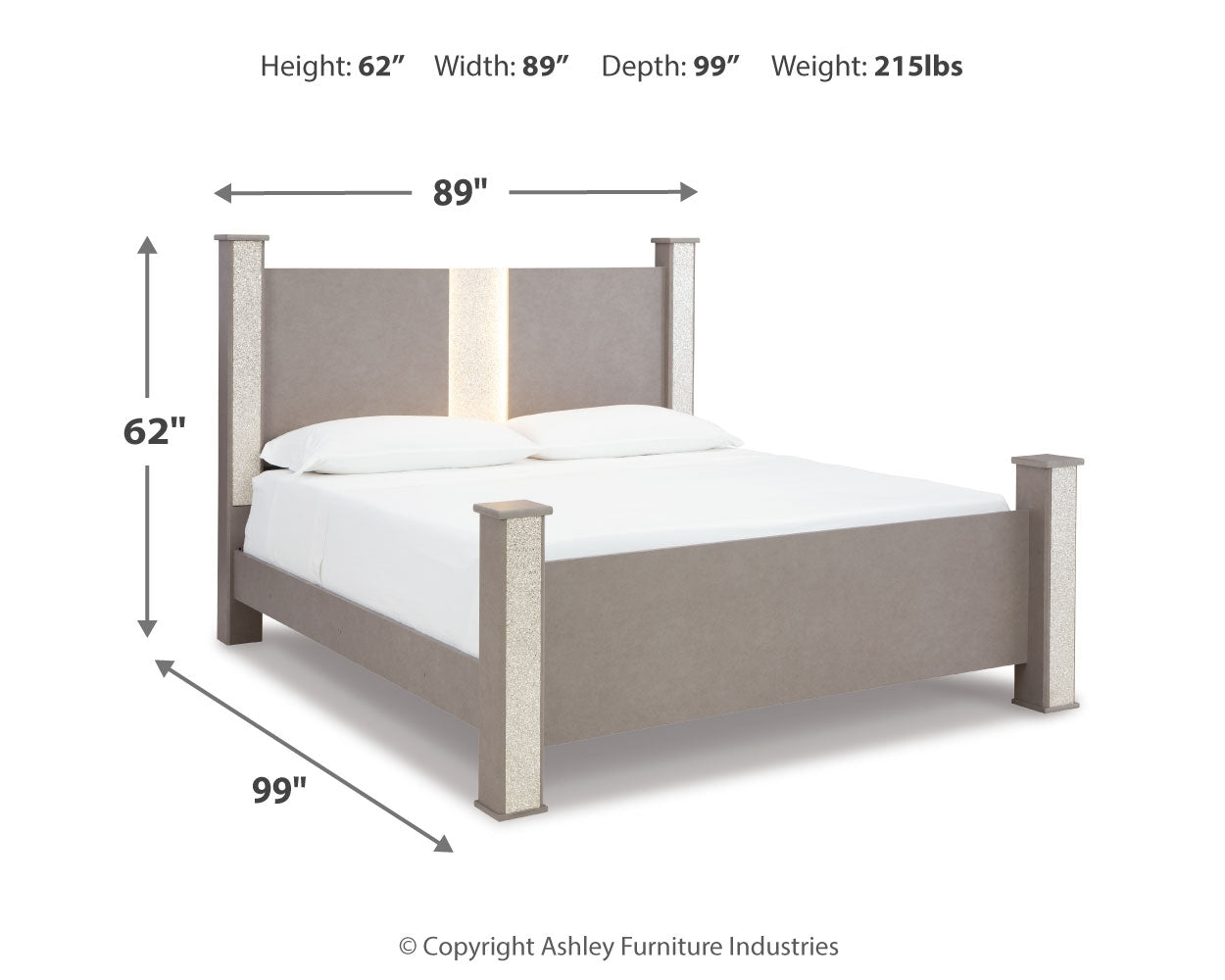 Surancha King Poster Bedroom Set with Dresser and Mirror