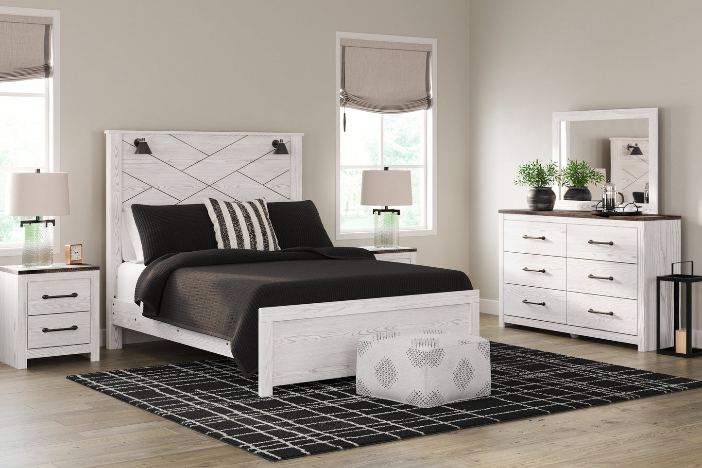 Gerridan Queen Panel Bedroom Set with Dresser and Mirror