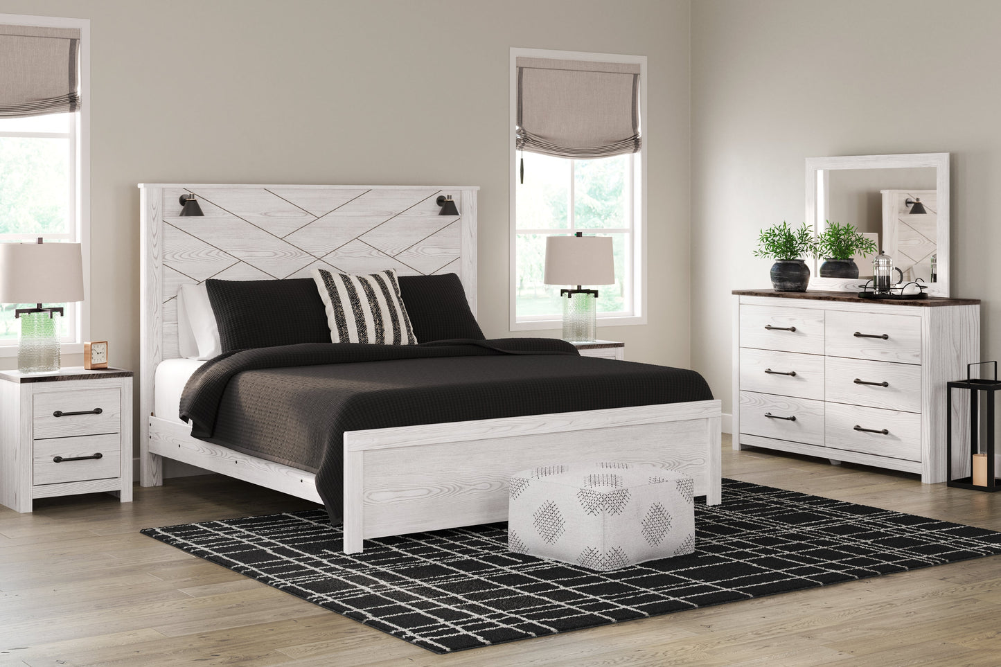 Gerridan King Panel Bedroom Set with Dresser and Mirror