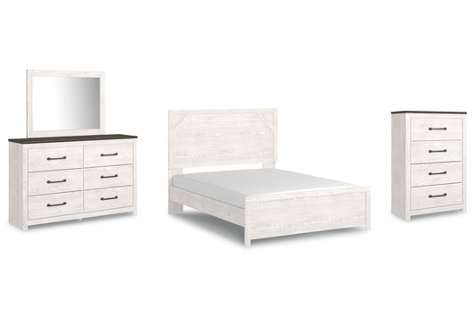 Gerridan White Queen Panel Bedroom Set with Dresser, Mirror, and Chest