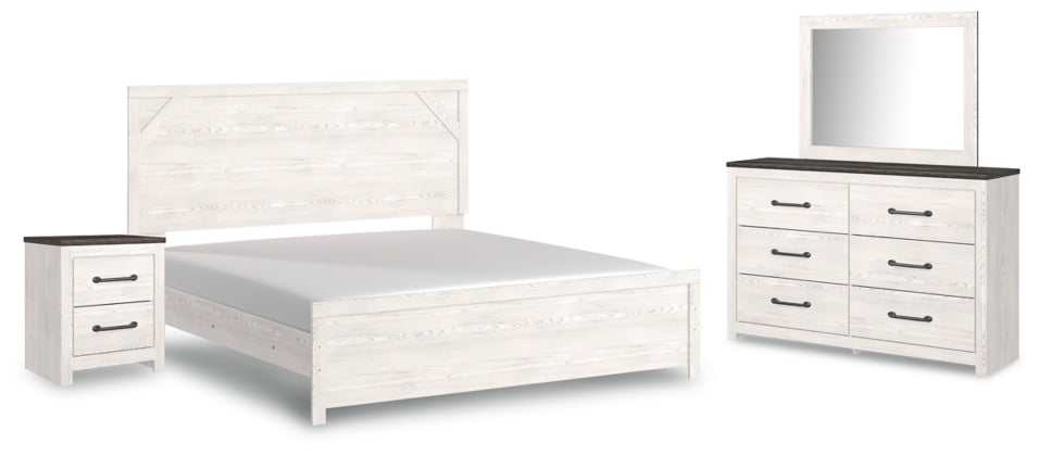 Gerridan White & Gray Bedroom Set / 4pc