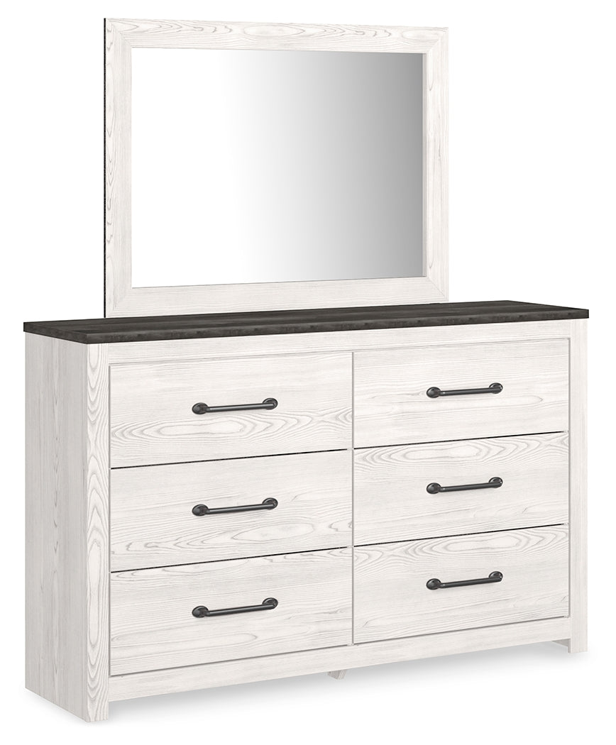 Gerridan White/Gray King Panel Bedroom Set with Dresser, Mirror, Chest and 2 Nightstands