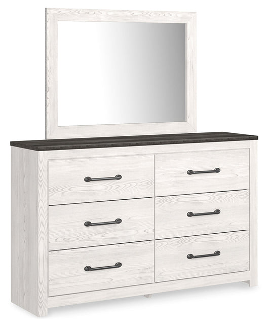 Gerridan White/Gray Queen Panel Bedroom Set with Dresser and Mirror, Chest and 2 Nightstands