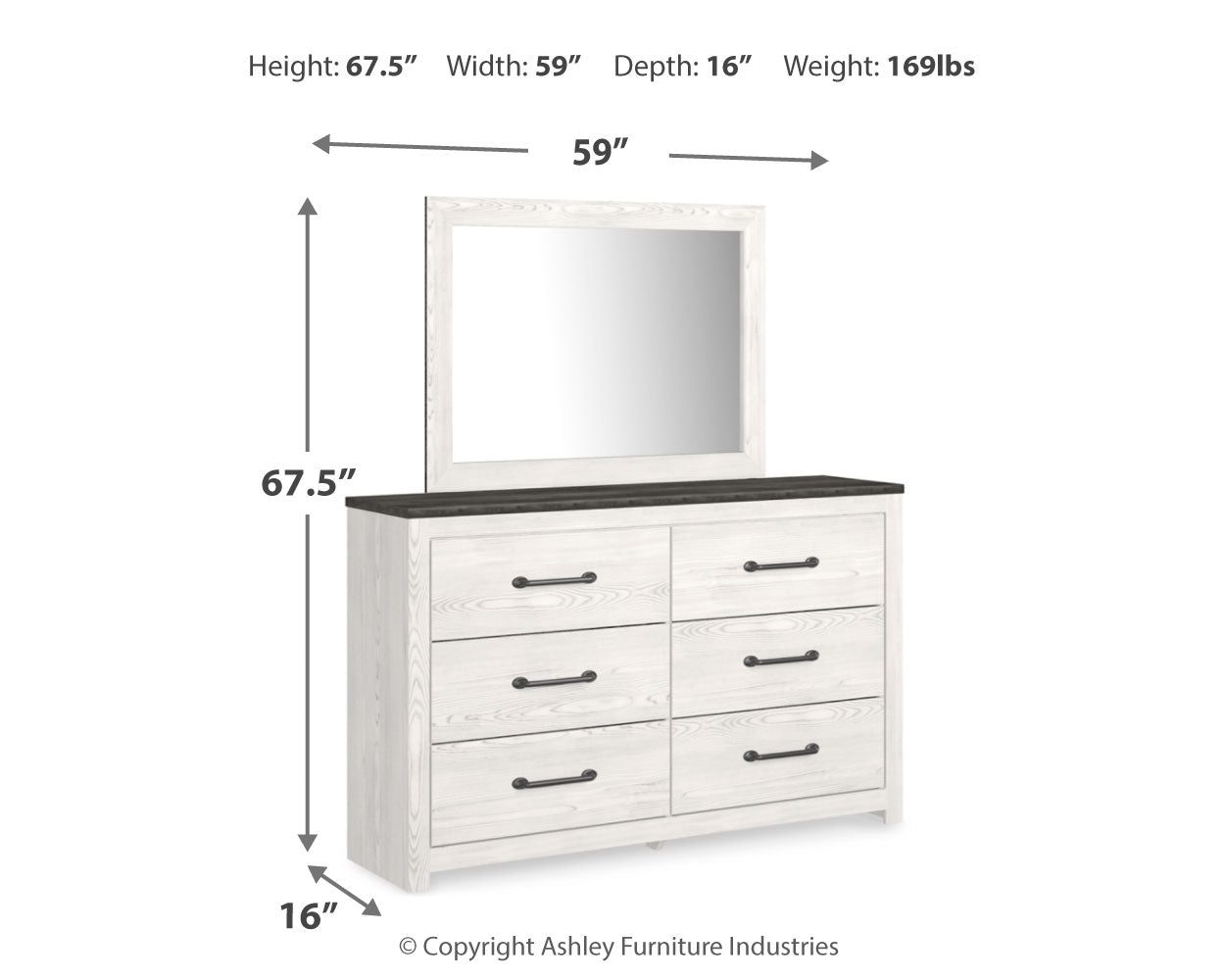 Gerridan Queen Panel Bedroom Set with Dresser and Mirror