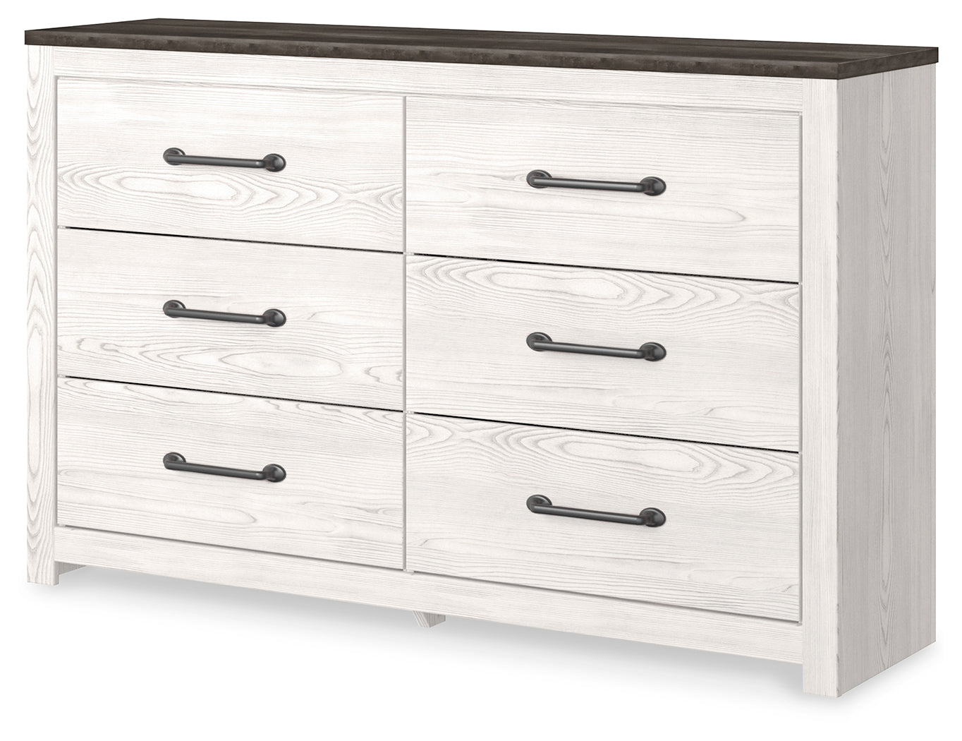 Gerridan White/Gray Queen Panel Bedroom Set with Dresser, Mirror, and 2 Nightstands