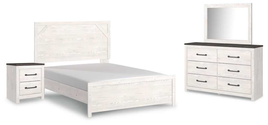 Gerridan White & Gray Bedroom Set / 4pc