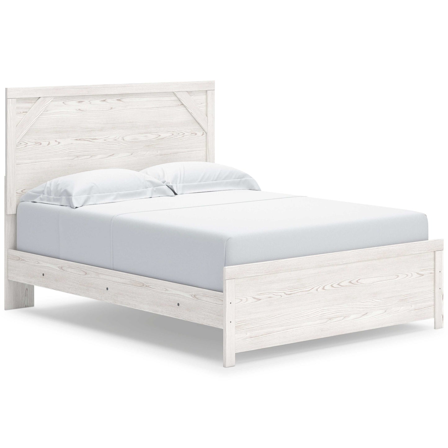 Gerridan White & Gray Queen Panel Bed Frame