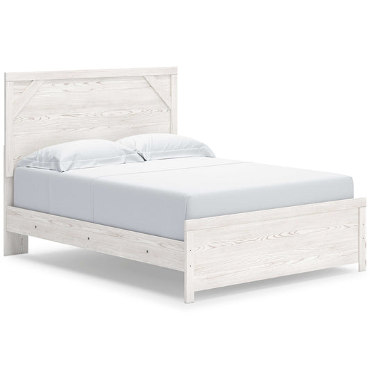 Gerridan White & Gray Queen Panel Bed Frame