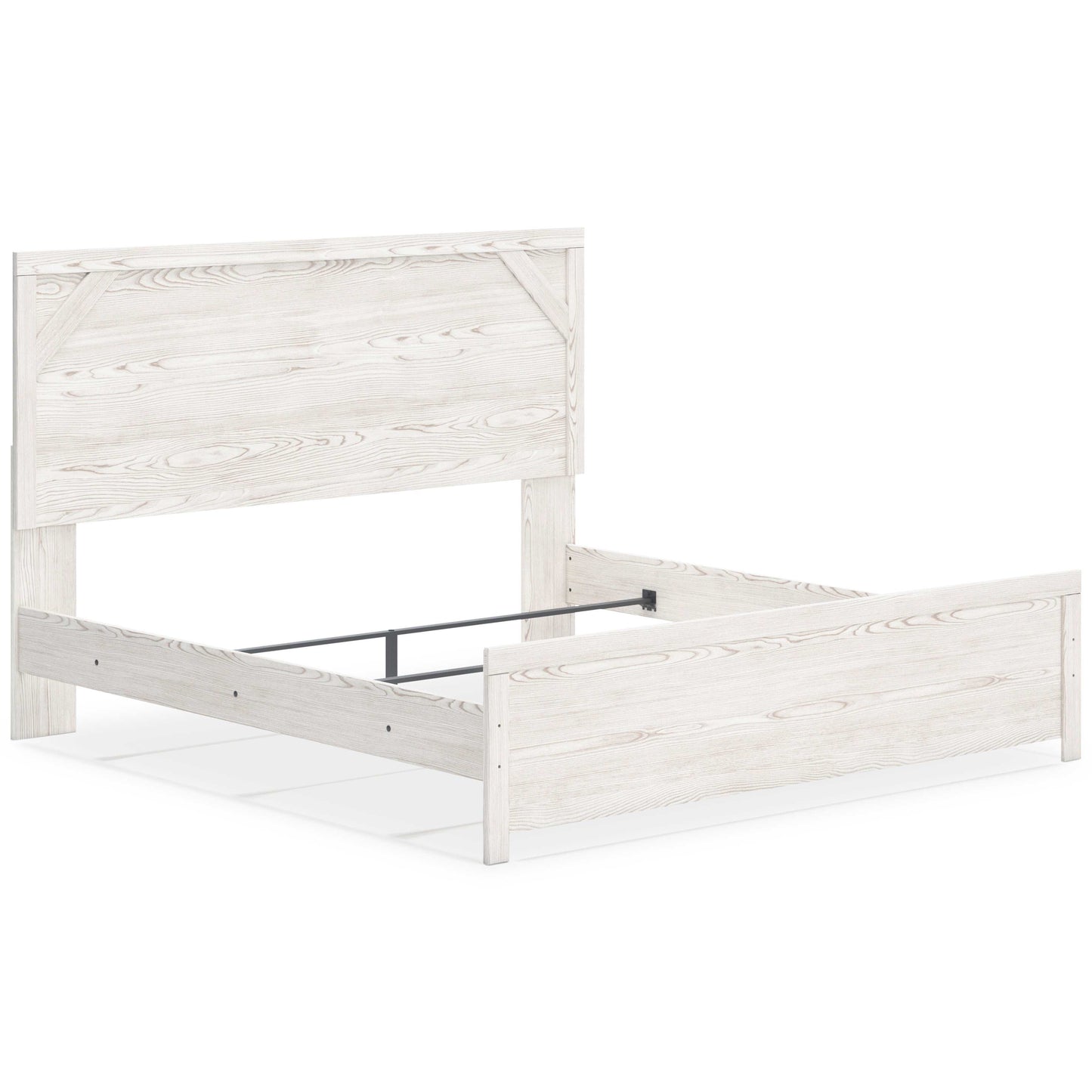 Gerridan White & Gray King Panel Bed Frame