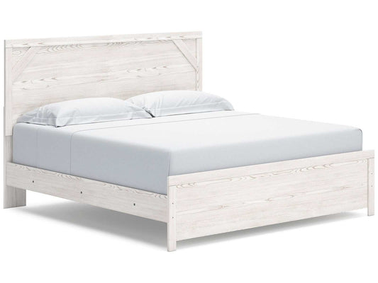 Gerridan White & Gray King Panel Bed Frame