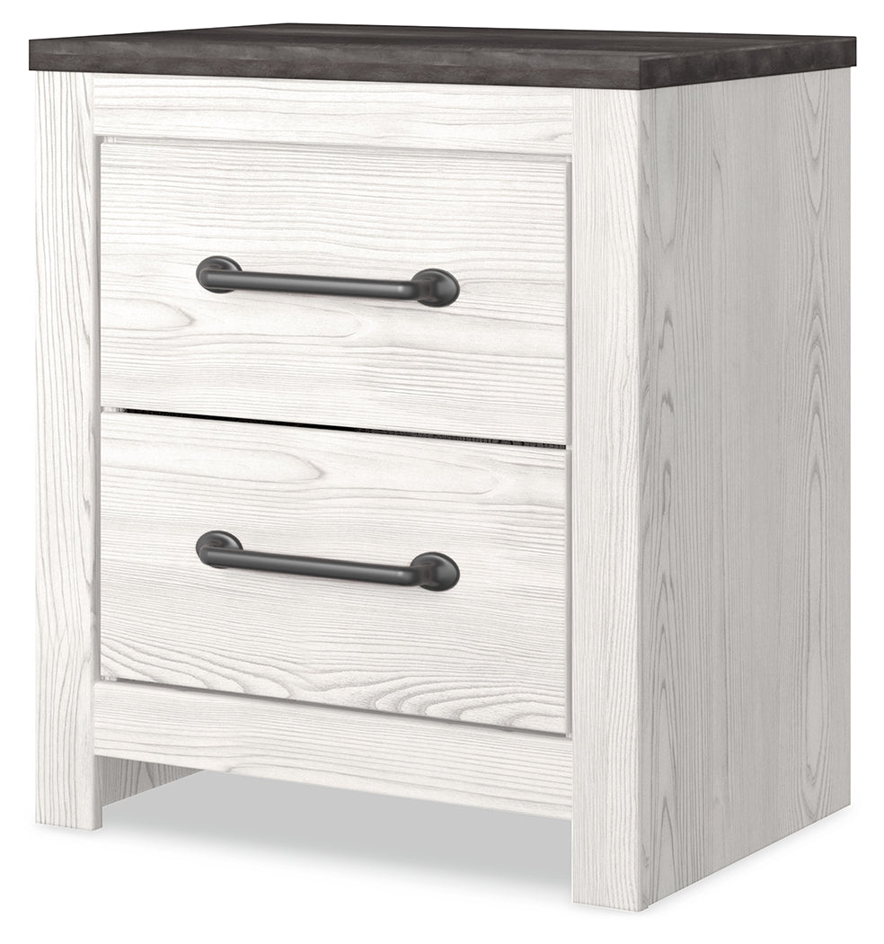 Gerridan White/Gray Queen Panel Bedroom Set with Dresser, Mirror, and Nightstand