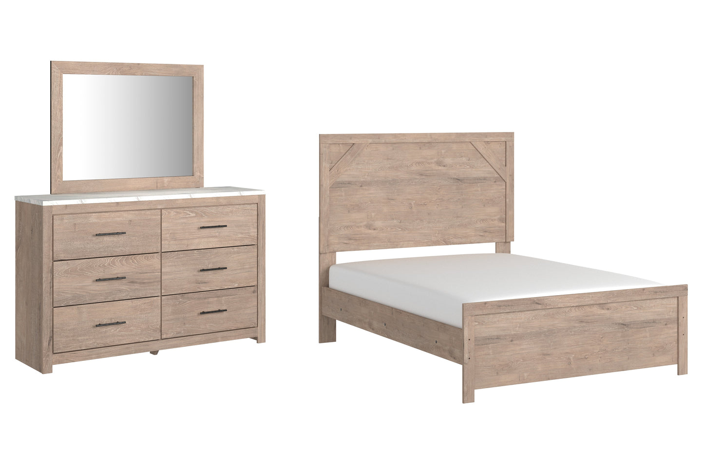 Senniberg Full Panel Bedroom Set with Dresser and Mirror