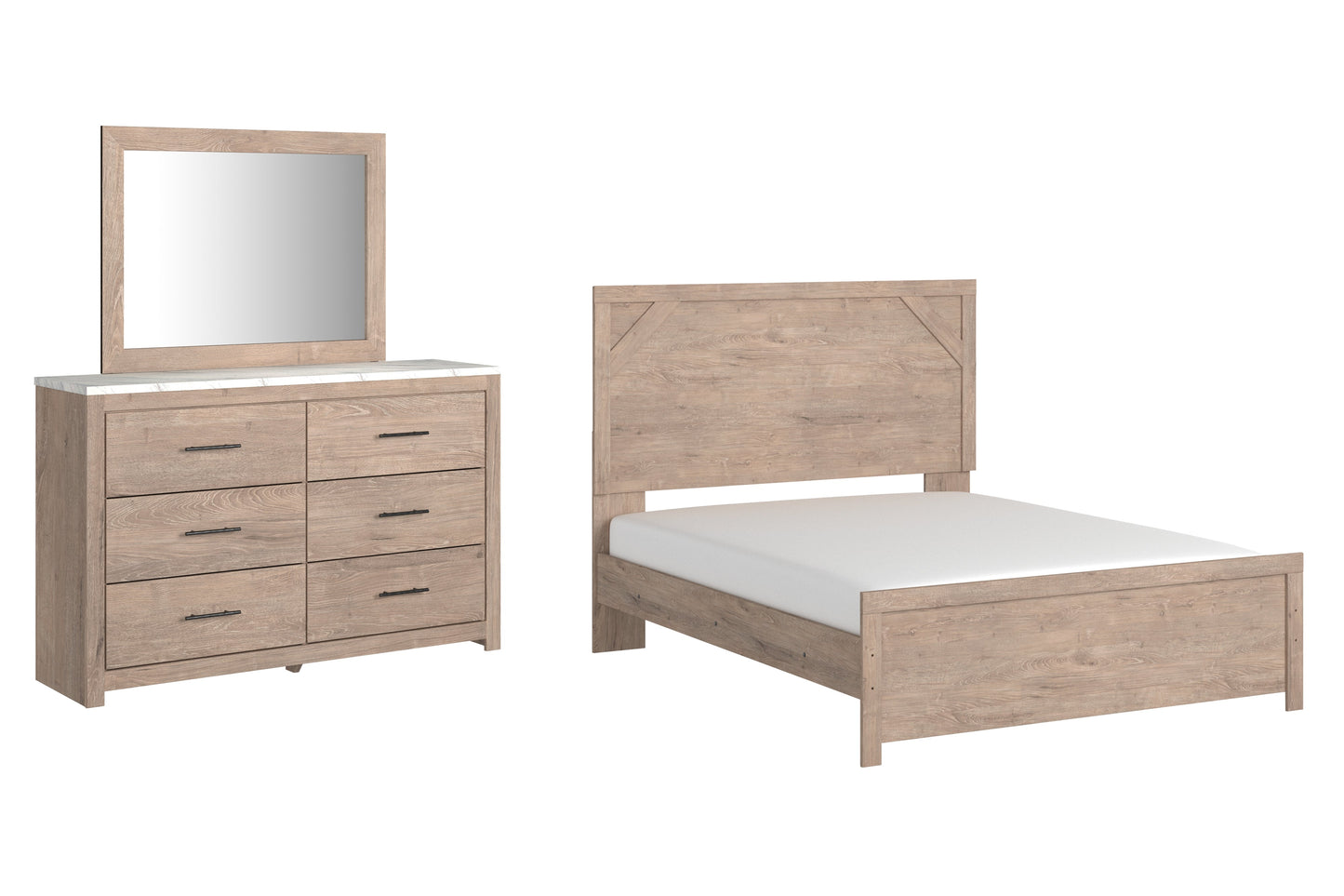 Senniberg Queen Panel Bedroom Set with Dresser and Mirror