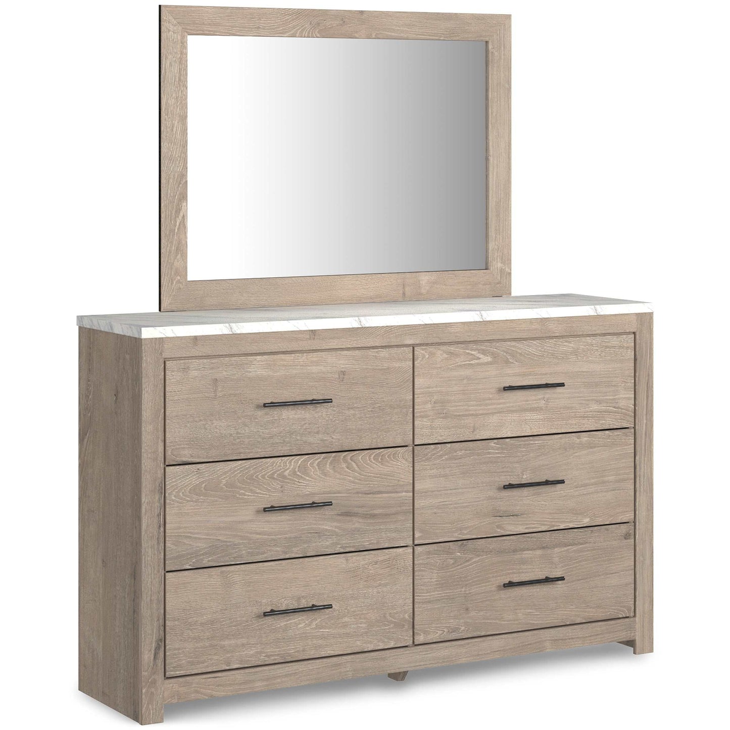 Senniberg Light Brown/White Dresser & Mirror