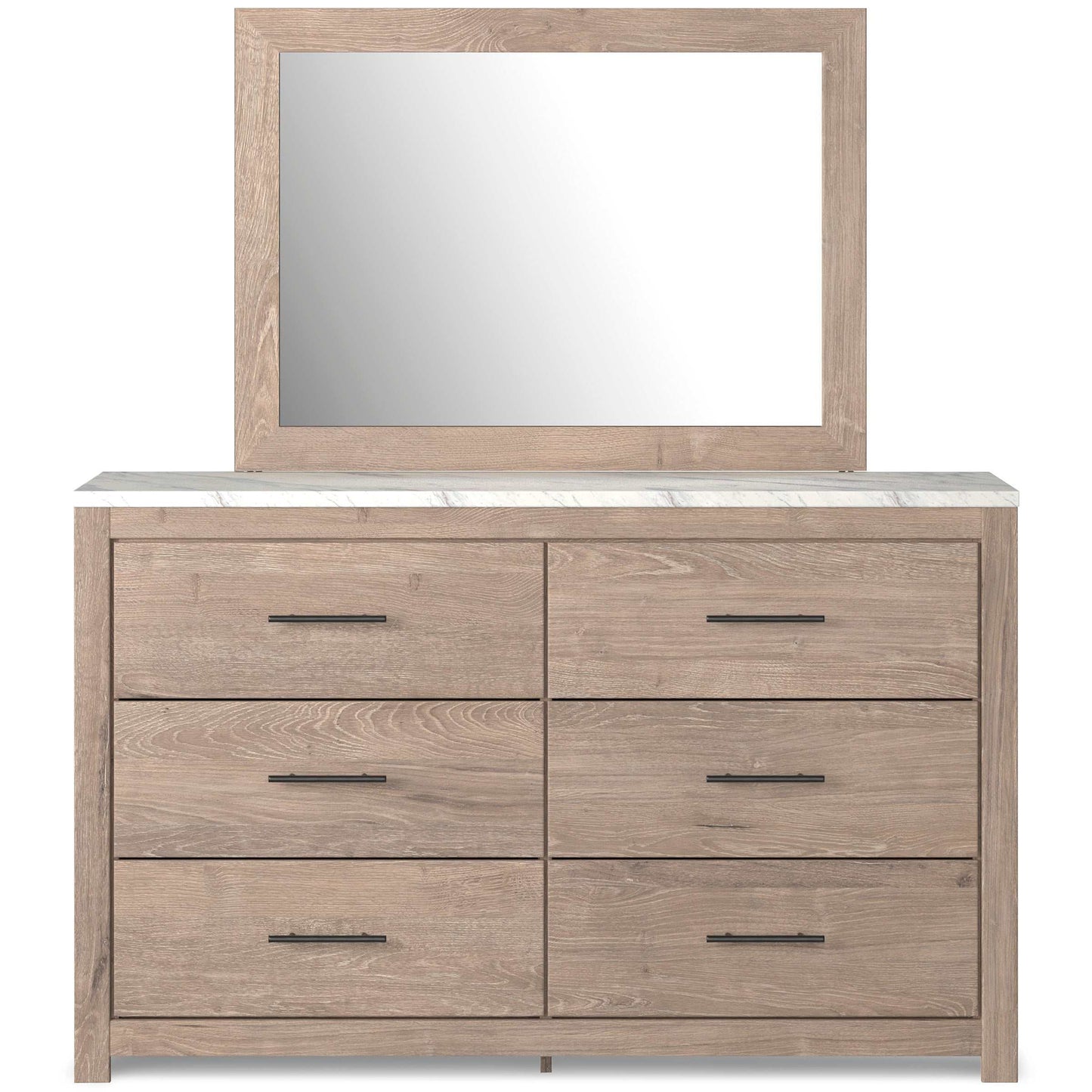 Senniberg Light Brown/White Dresser & Mirror