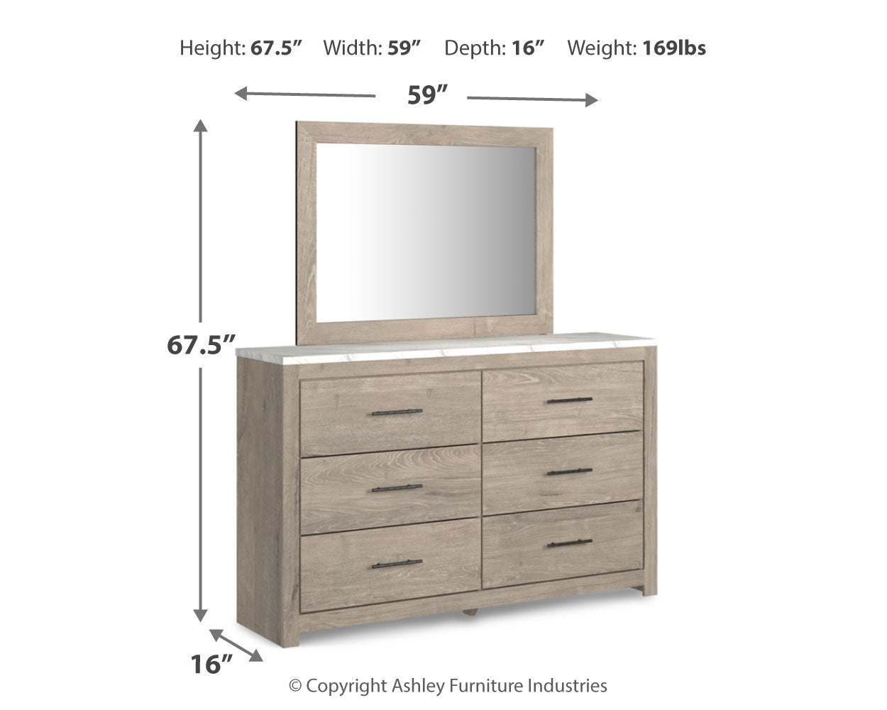 Senniberg Queen Panel Bedroom Set with Dresser and Mirror