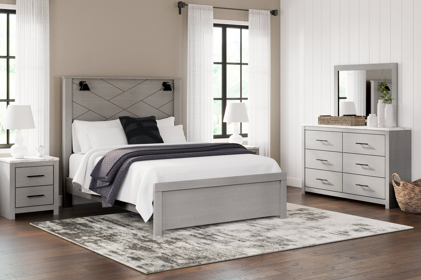 Cottonburg Queen Panel Bedroom Set with Dresser and Mirror