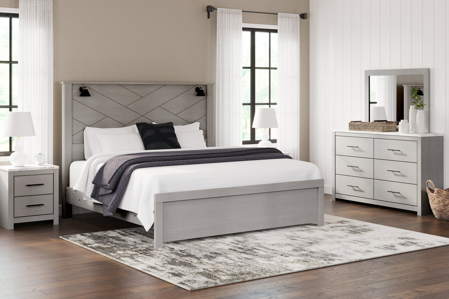 Cottonburg King Panel Bedroom Set with Dresser and Mirror