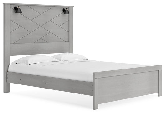 Cottonburg Light Gray/White Queen Panel Bed