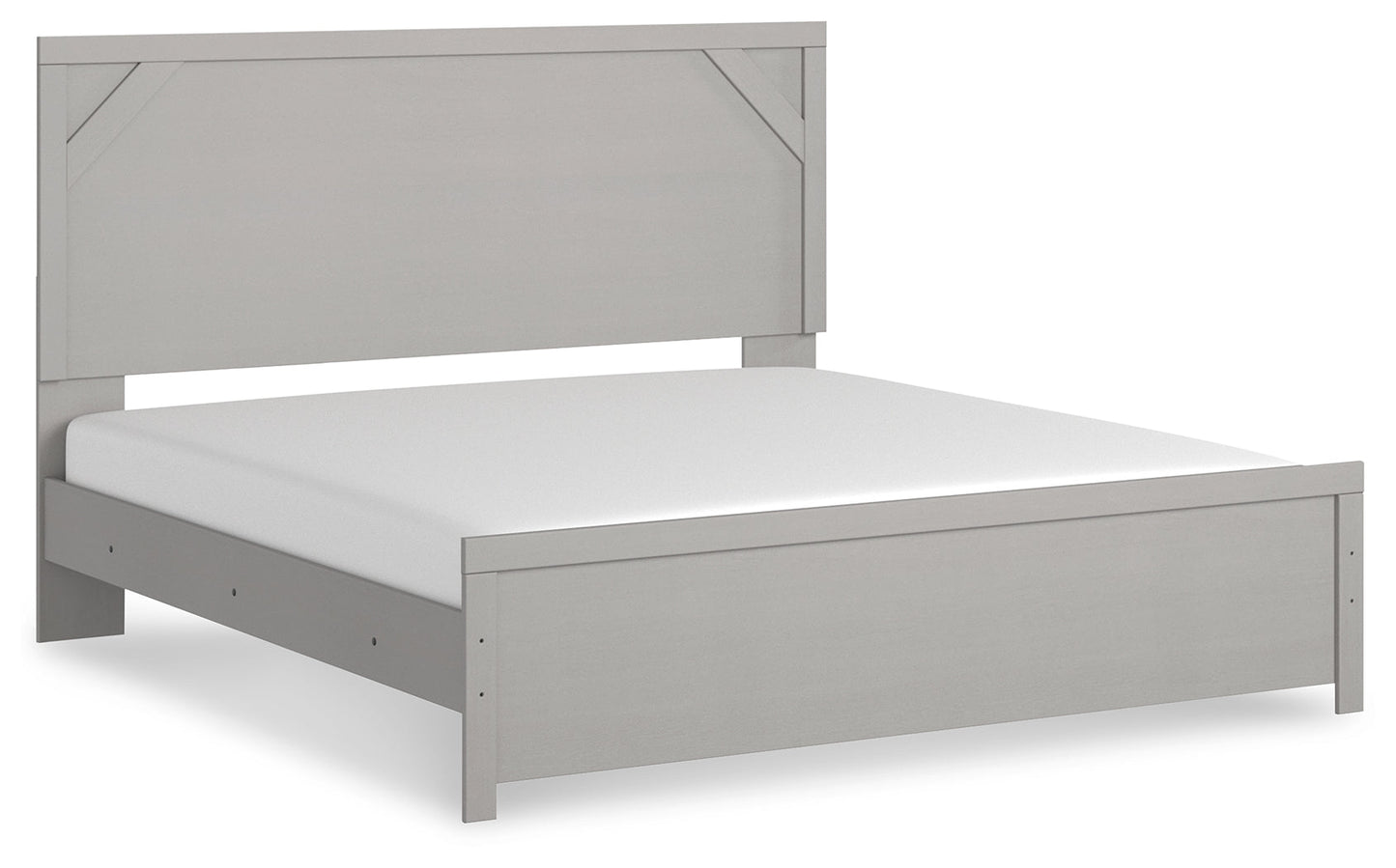 Cottonburg Light Gray/White King Panel Bedroom Set with Dresser, Mirror and Nightstand