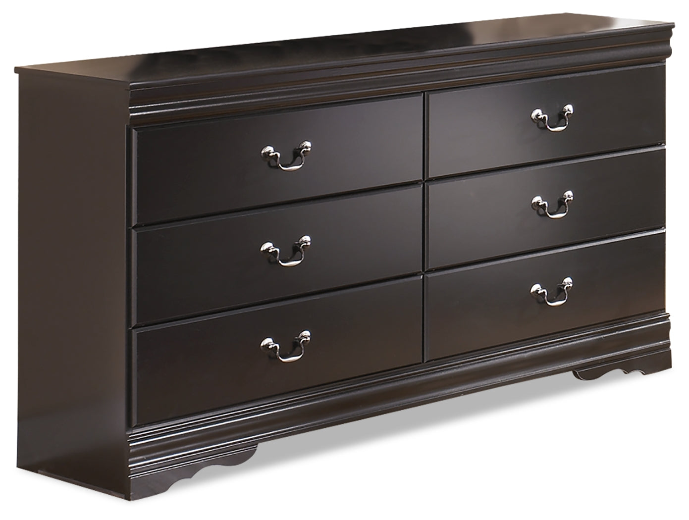 Huey Vineyard Black Queen Sleigh Bedroom Set with Dresser, Chest and Nightstand