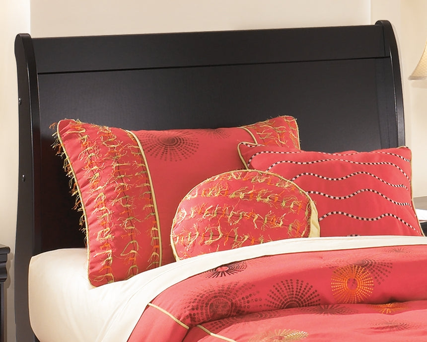 Huey Vineyard Black Twin Sleigh Headboard