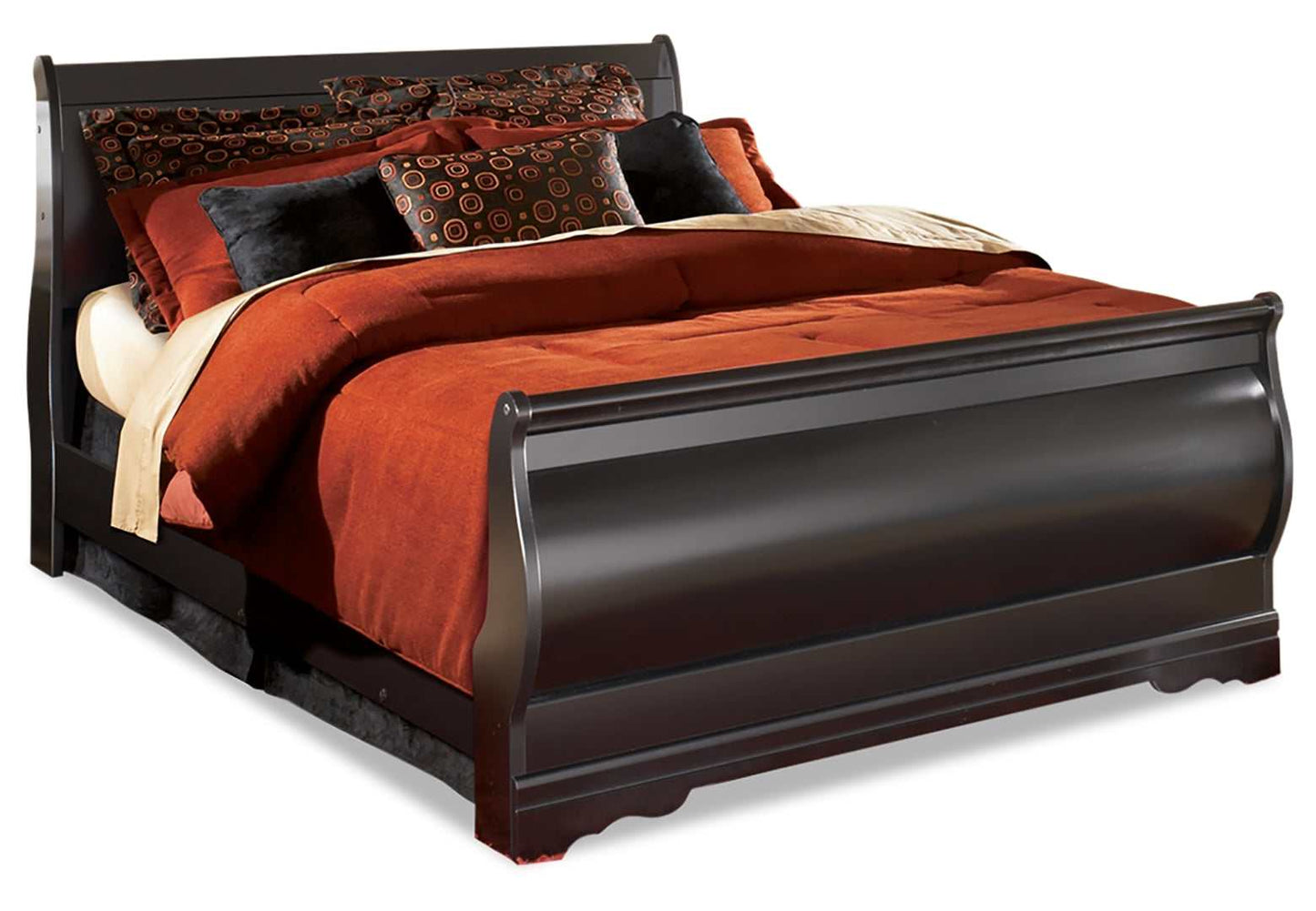 Huey Vineyard Black Queen Sleigh Bed