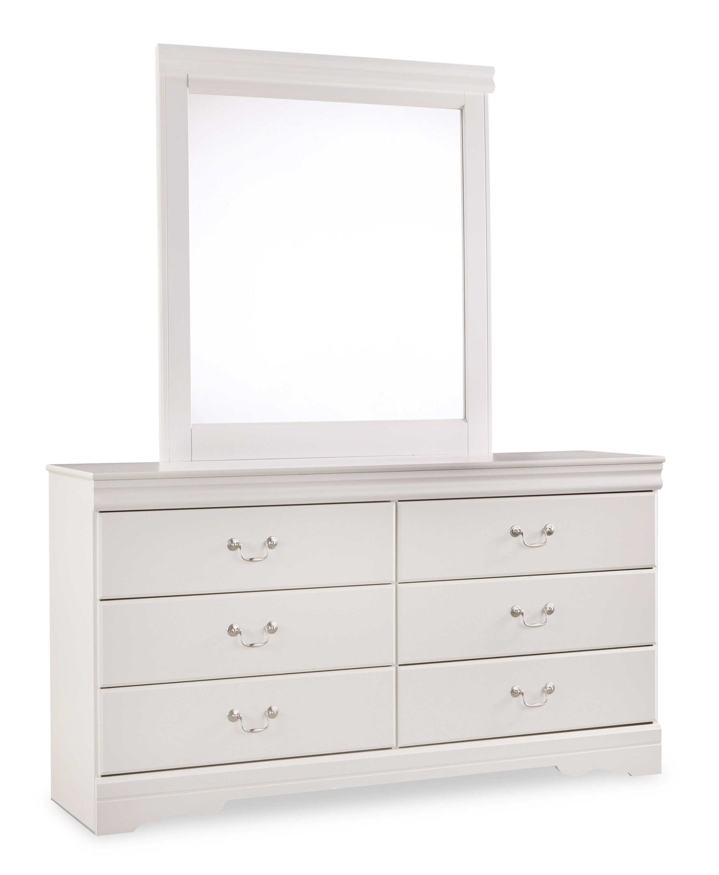 Anarasia White Dresser & Mirror