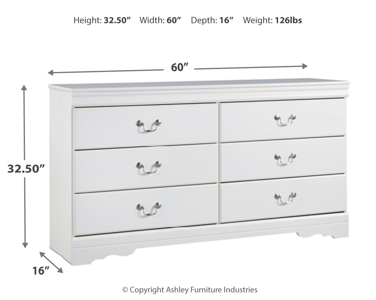 Anarasia White Full Sleigh Bedroom Set with Dresser and Nightstand