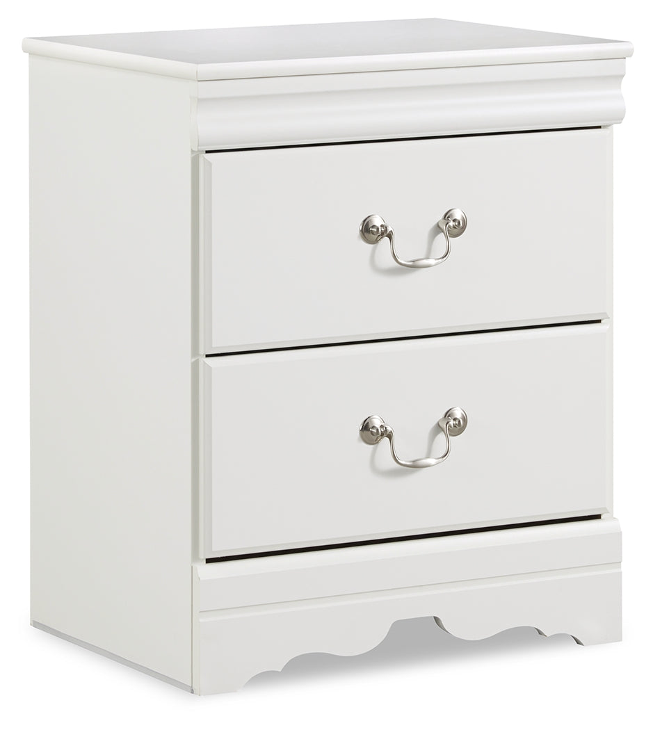 Anarasia White Twin Sleigh Bedroom Set with Dresser, Mirror and Nightstand