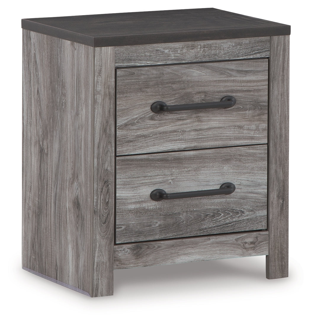 Bronyan Dark Gray Queen Panel Bedroom Set with Dresser, Mirror and Nightstand