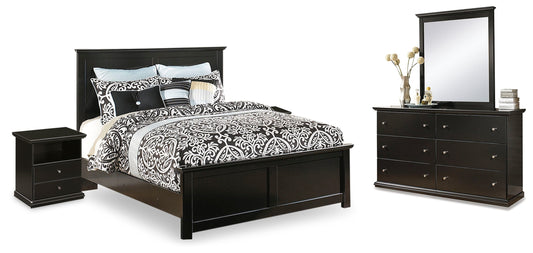 Maribel King Panel Bedroom Set with Dresser, Mirror and 2 Nightstands