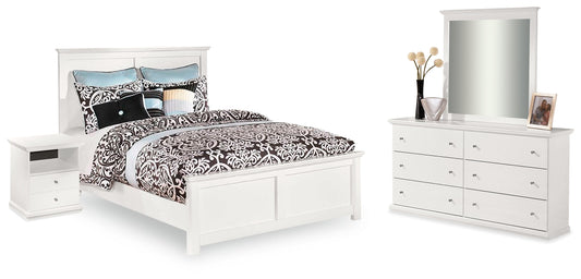 Bostwick Shoals White Queen Panel Bedroom Set with Dresser, Mirror and Nightstand